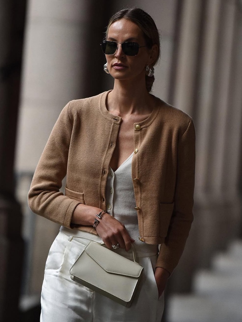 J. Crew Emilie sweater lady jacket, Taupe - size Large